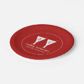 40e ruby bruiloft trouwfeest feestje feest rood papieren bordje (Gekanteld)