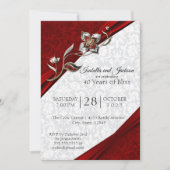 40e Ruby Floral Jubileum Design Kaart (Voorkant)