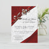 40e Ruby Floral Jubileum Design Kaart (Staand voorkant)