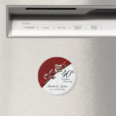 40e Ruby Floral Wedding Jubileum Keepslag Magneet (Insitu (Vaatwasser))