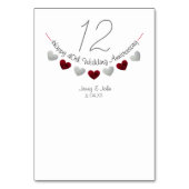 40e Ruby Heart Trouwdag Tafelnummer (Achterkant)
