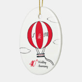 40e ruby hot air ballonfeest keramisch ornament (Links)