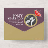 40e Ruby huwelijksverjaardag ring maaltijd RSVP fo All In One Uitnodiging (Achterkant)