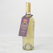 40e Ruby huwelijksverjaardag rode wijn gunst Flessenhanger (Schuin)