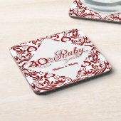 40e Ruby Jubileum - Aangepaste zwemmen Drankjes Onderzetter (Linkerzijde)