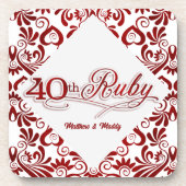 40e Ruby Jubileum - Aangepaste zwemmen Drankjes Onderzetter (Voorkant)