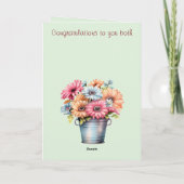 40e Ruby Jubileum bloeit bordeauxgroen Kaart (Achterkant)