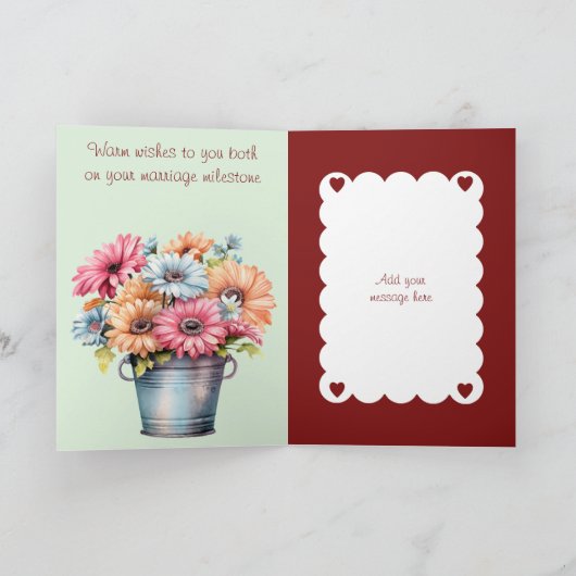 40e Ruby Jubileum bloeit bordeauxgroen Kaart (Binnen)