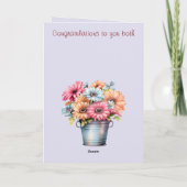 40e Ruby Jubileum bloemen bordeaux paarse Kaart (Achterkant)