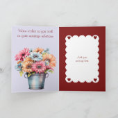 40e Ruby Jubileum bloemen bordeaux paarse Kaart (Binnen)