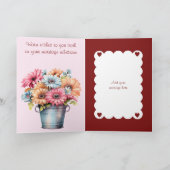 40e Ruby Jubileum bloemen bordeaux roze Kaart (Binnen)