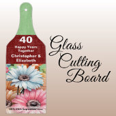 40e Ruby jubileum bloemengroen Snijplank