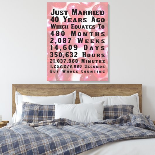 40e Ruby Jubileum Canvas Afdruk (Insitu (Slaapkamer))