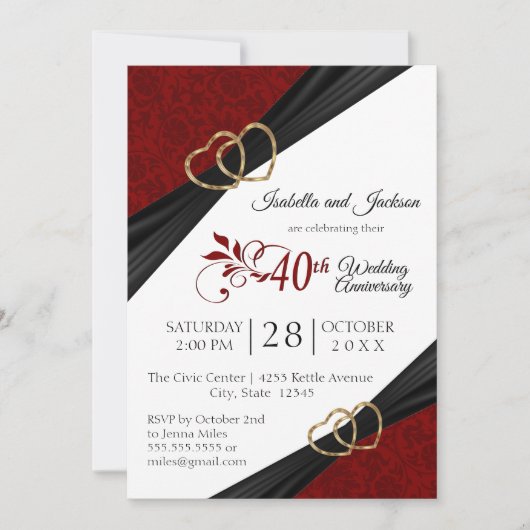 40e Ruby Jubileum Design Kaart (Voorkant)