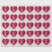 40e Ruby-Jubileum | DIY-tekst Cadeaupapier (Vlak)