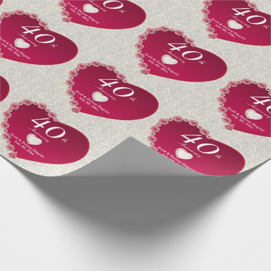 40e Ruby-Jubileum | DIY-tekst Cadeaupapier (Hoek)