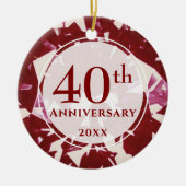 40e Ruby Jubileum Foto gepersonaliseerd Keramisch Ornament (Voorkant)