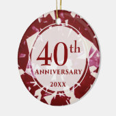 40e Ruby Jubileum Foto gepersonaliseerd Keramisch Ornament (Links)