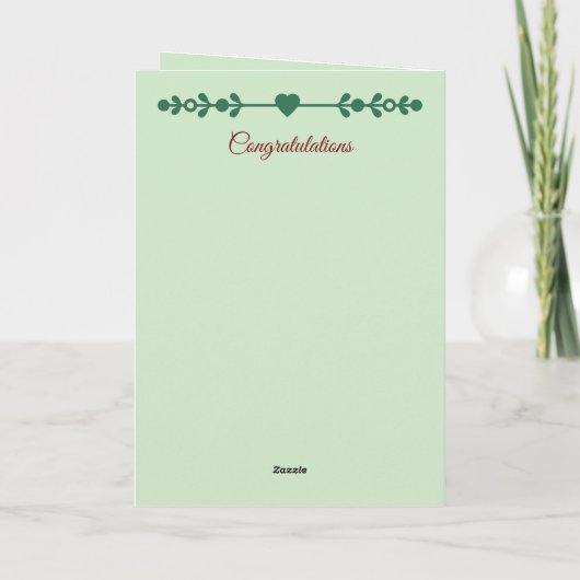 40e Ruby Jubileum foto groen bordeauxrood Kaart (Achterkant)