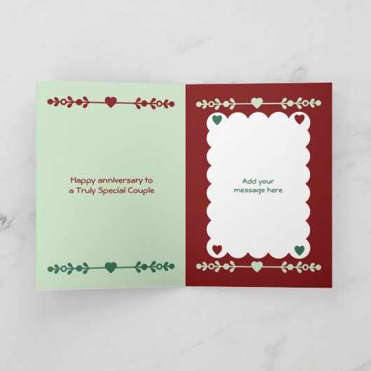 40e Ruby Jubileum foto groen bordeauxrood Kaart (Binnen)