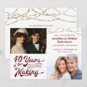 40e Ruby Jubileum Foto Na jaren maken Kaart (Voorkant / Achterkant)