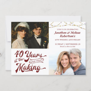 40e Ruby Jubileum Foto Na jaren maken Kaart
