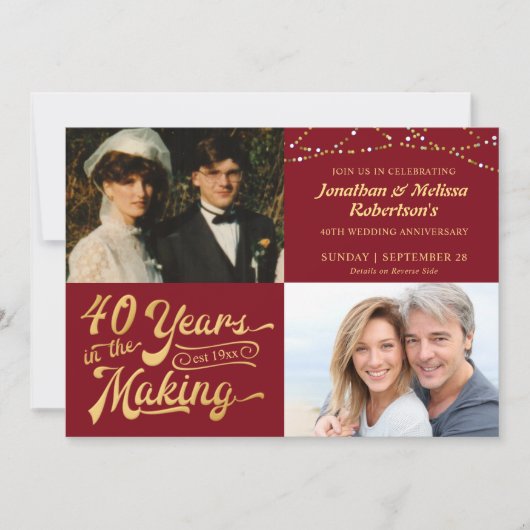 40e Ruby Jubileum Foto's & nu Partij Kaart (Voorkant)