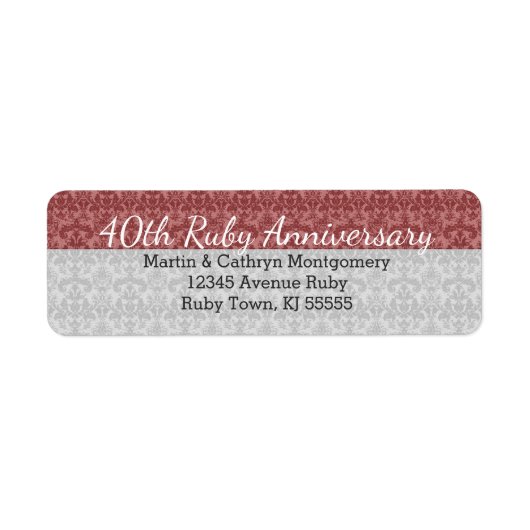 40e Ruby Jubileum Label (Voorkant)