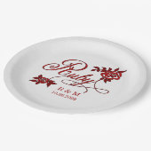 40e Ruby-Jubileum met datum en Initialen Papieren Bordje (Gekanteld)