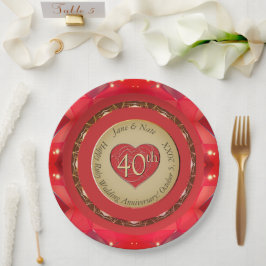 40e Ruby Jubileum Papieren Bordje