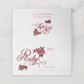 40e Ruby Jubileum Party met witte rozen Plaatskaartje (Buitenkant ongevouwen)