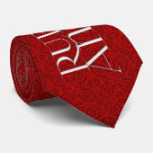 40e Ruby Jubileum Red Damask Stropdas (Opgerold)