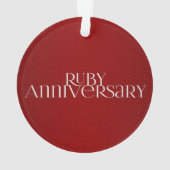 40e Ruby Jubileum Red en White Photo Ornament (achterkant)