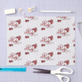 40e Ruby Jubileum Tekst en Witte Rozen Tissuepapier (Craft)