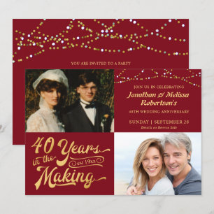 40e Ruby Jubileum Then & Now Foto's Feestje Kaart