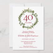 40e Ruby Jubileum Woodland Greenery Garland Kaart (Voorkant)