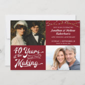 40e Ruby jubileumfeest Then & Now fotos partij Kaart (Voorkant)