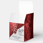 40e Ruby Red en Glitter Jubileum Bedankdoosjes (Geopend)