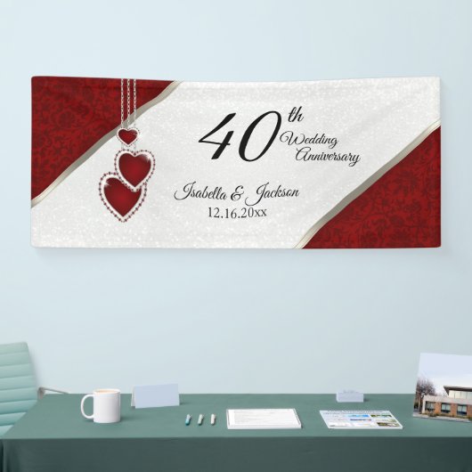 40e Ruby Red Jubileum / Birthday Spandoek (Beurs)