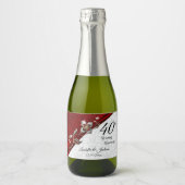 40e Ruby Red Wedding Jubileum Sparkling Wijnetiket (Voorkant)