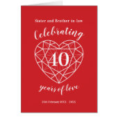 40e Ruby trouwdag 40 jaar liefdeskaart (Voorkant)