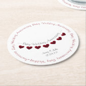 40e Ruby trouwdag bunting Ronde Kartonnen Onderzetter (Gebogen)