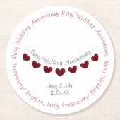 40e Ruby trouwdag bunting Ronde Kartonnen Onderzetter (Voorkant)