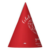 40e Ruby trouwdag Custom Party petten Feesthoedjes (Links)