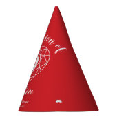 40e Ruby trouwdag Custom Party petten Feesthoedjes (Rechts)