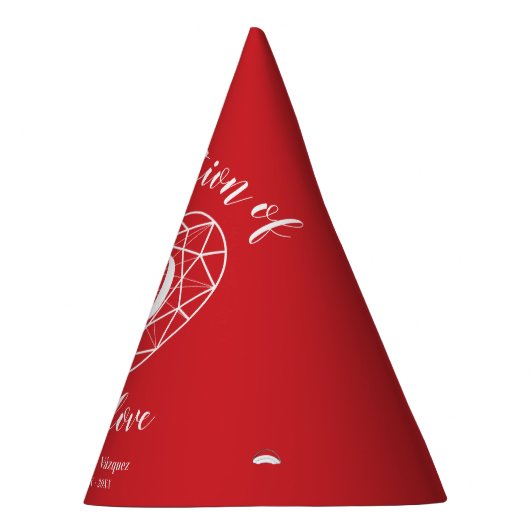 40e Ruby trouwdag Custom Party petten Feesthoedjes (Rechts)