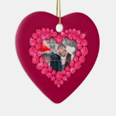 40e Ruby trouwdag op maat foto hart Keramisch Ornament (Rechts)
