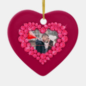 40e Ruby trouwdag op maat foto hart Keramisch Ornament (Voorkant)