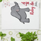 40e ruby trouwdag schattige olifant theedoek (Gevouwen)