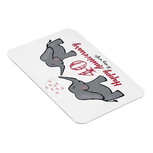 40e ruby trouwdag vrouw olifant magneet (Rechterzijde)